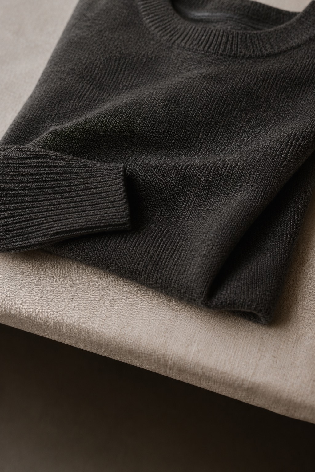 Charcoal jersey knit sweater